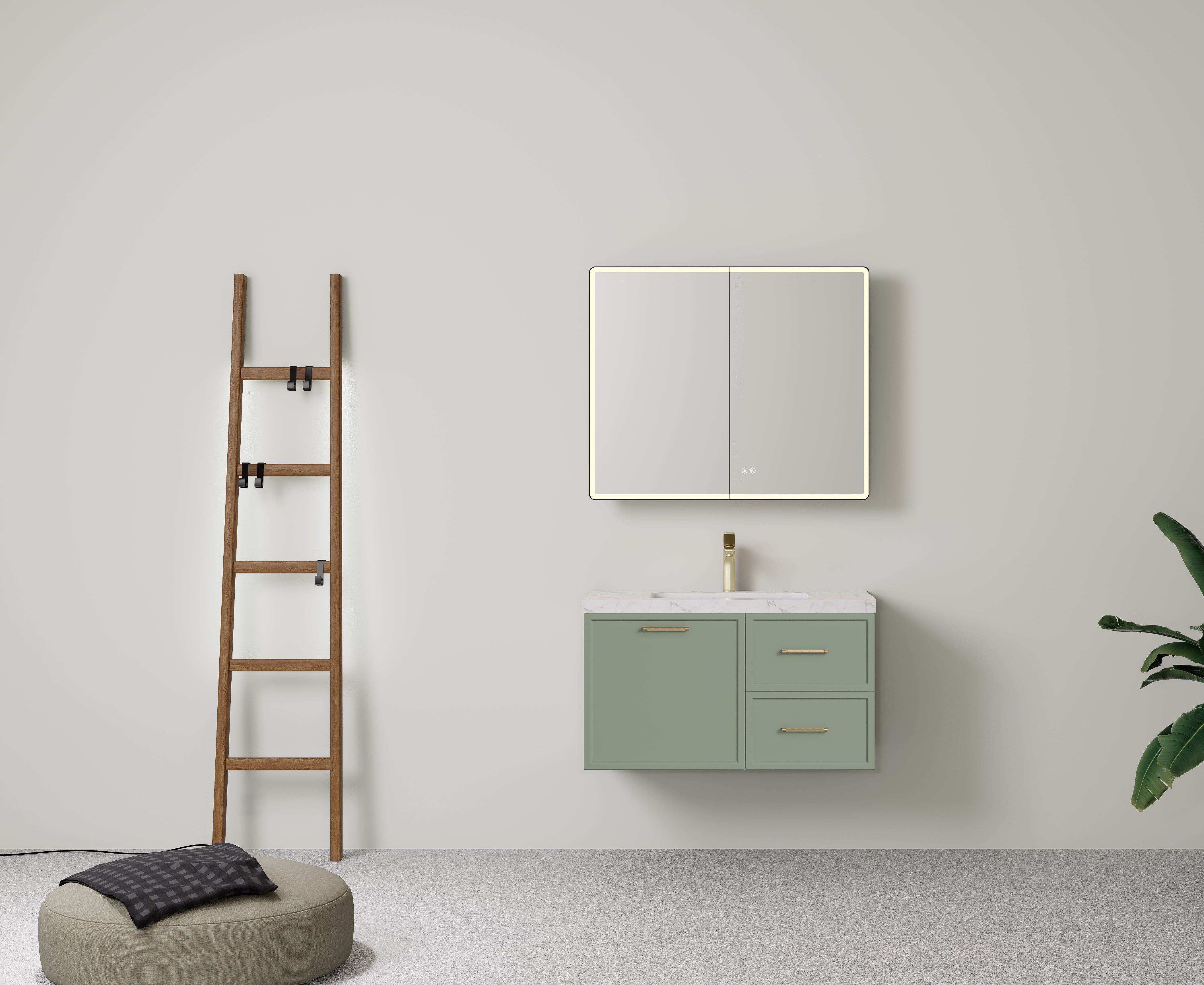 Kingsley Federation Wall Hung PVC Cabinet Matte Olive Green