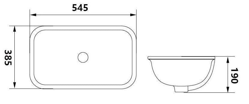 KLIFF Under Counter Basin 545*385*190 Gloss  White