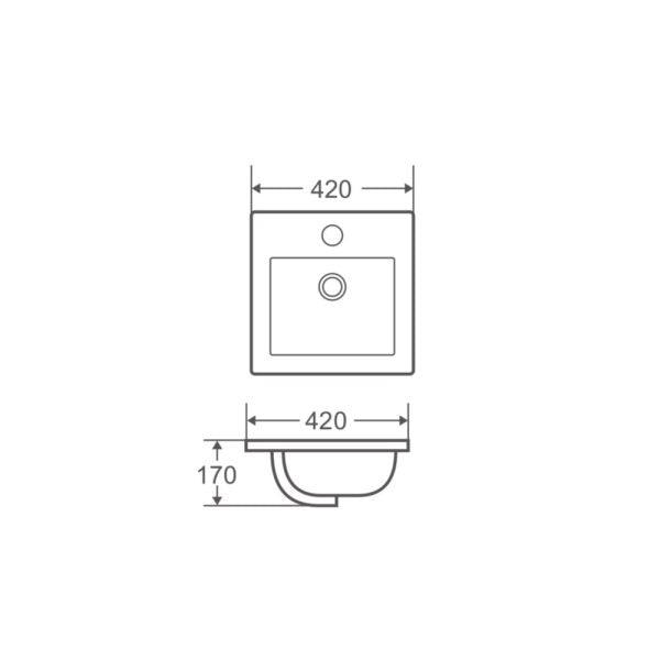 Kada 42M Insert Basin - Living and Bathroom
