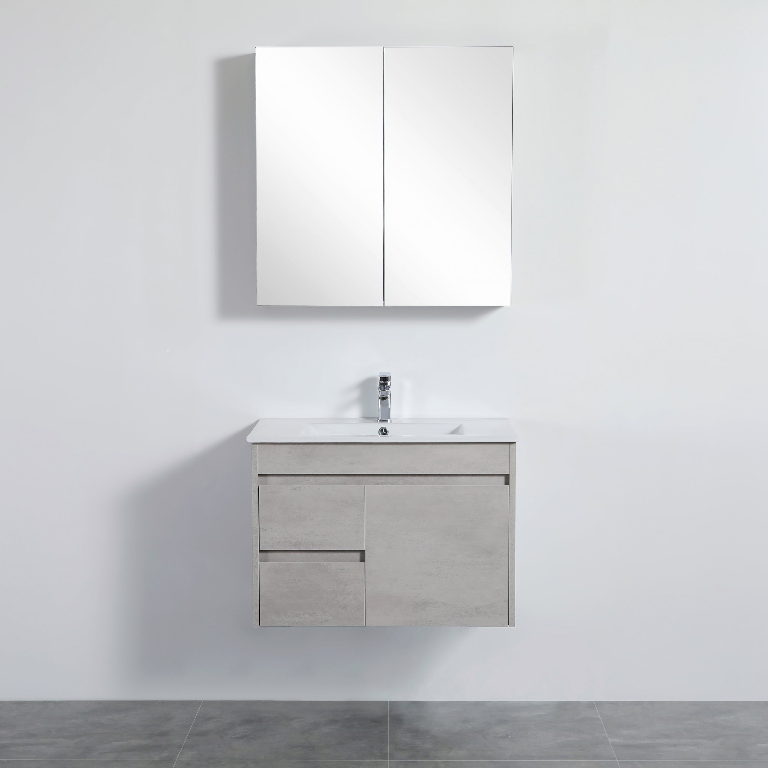 Nova Plywood Shaving Cabinet Concrete Grey