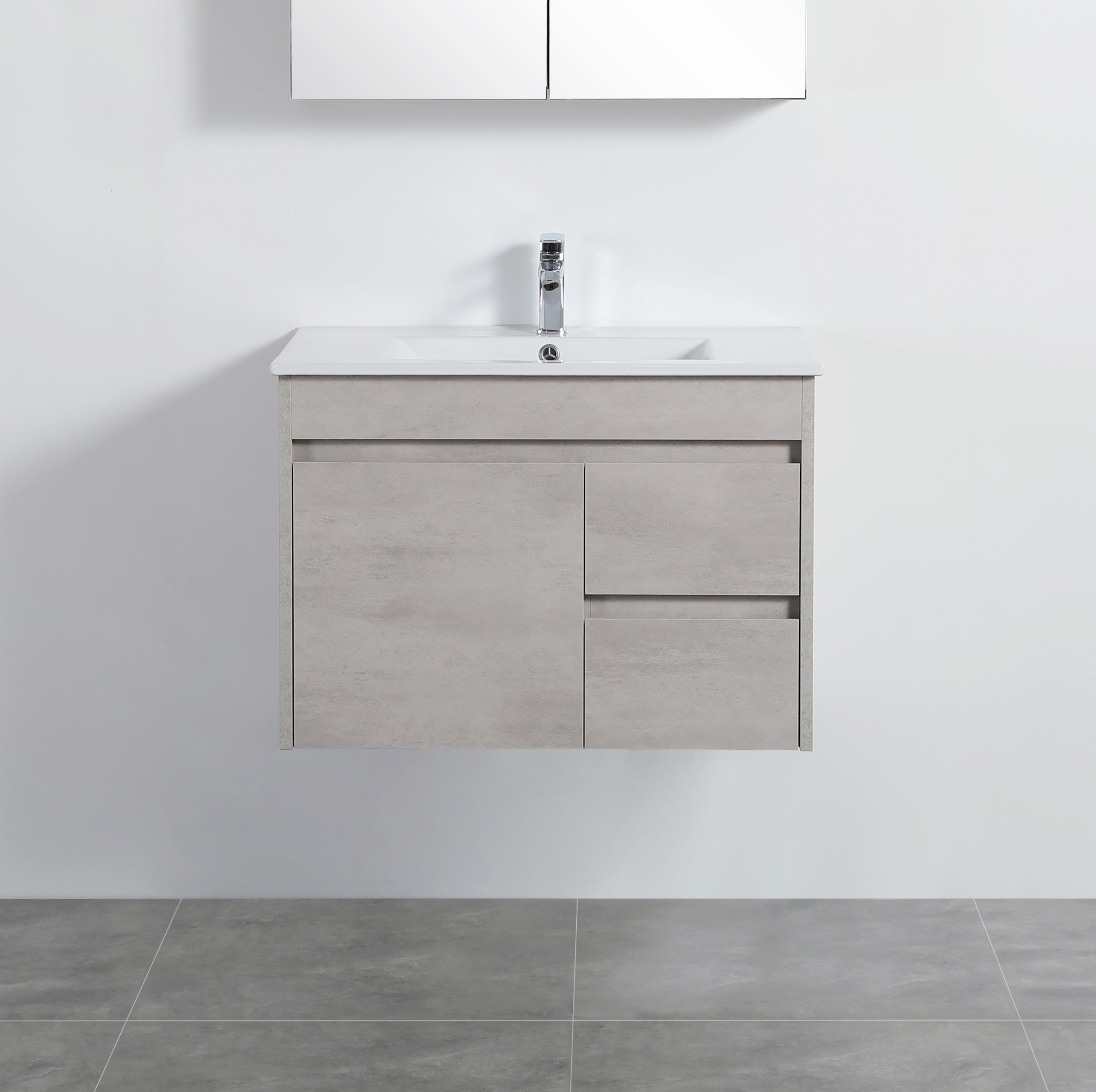 Nova Plywood Wall Hung Bathroom Vanity Concrete Grey