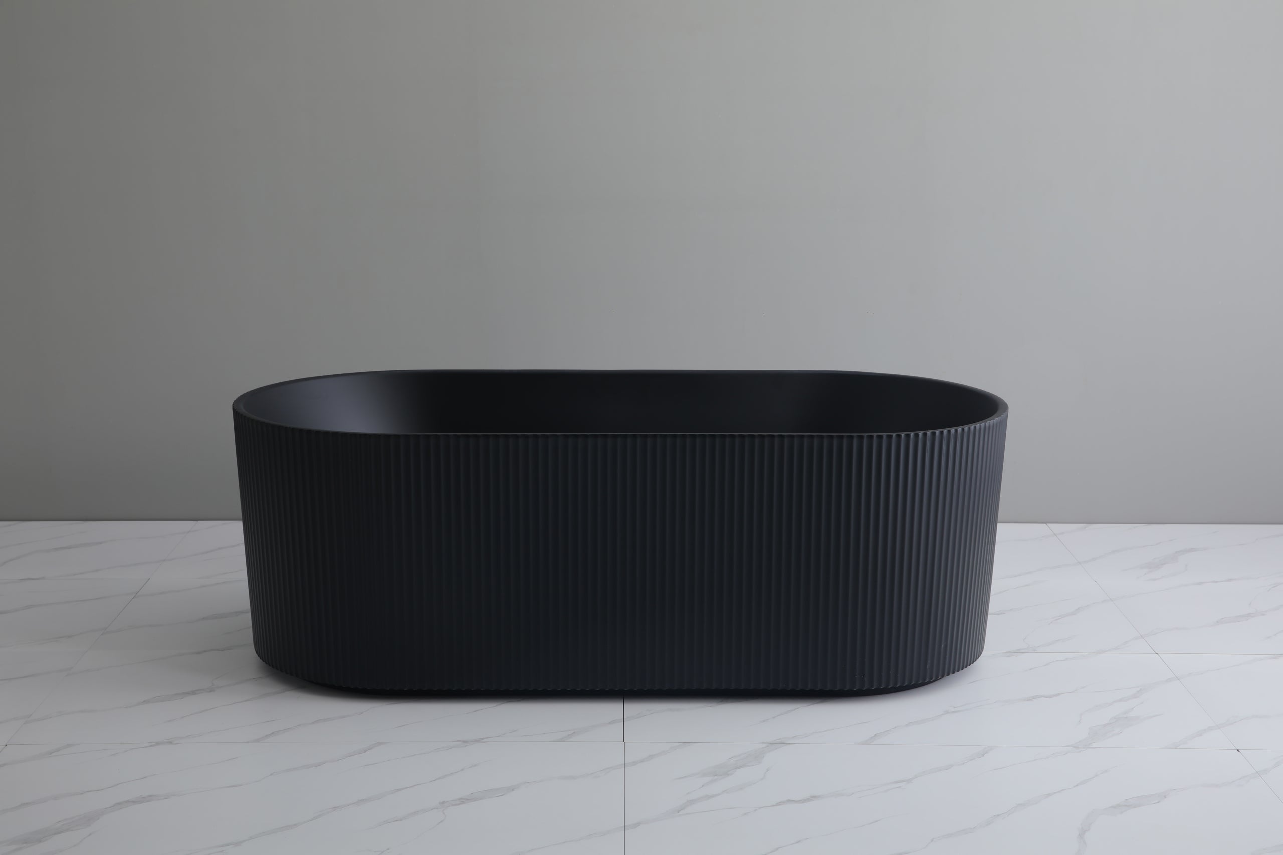 CETO Ally Groove 1500mm Freestanding Bathtub Matt Black