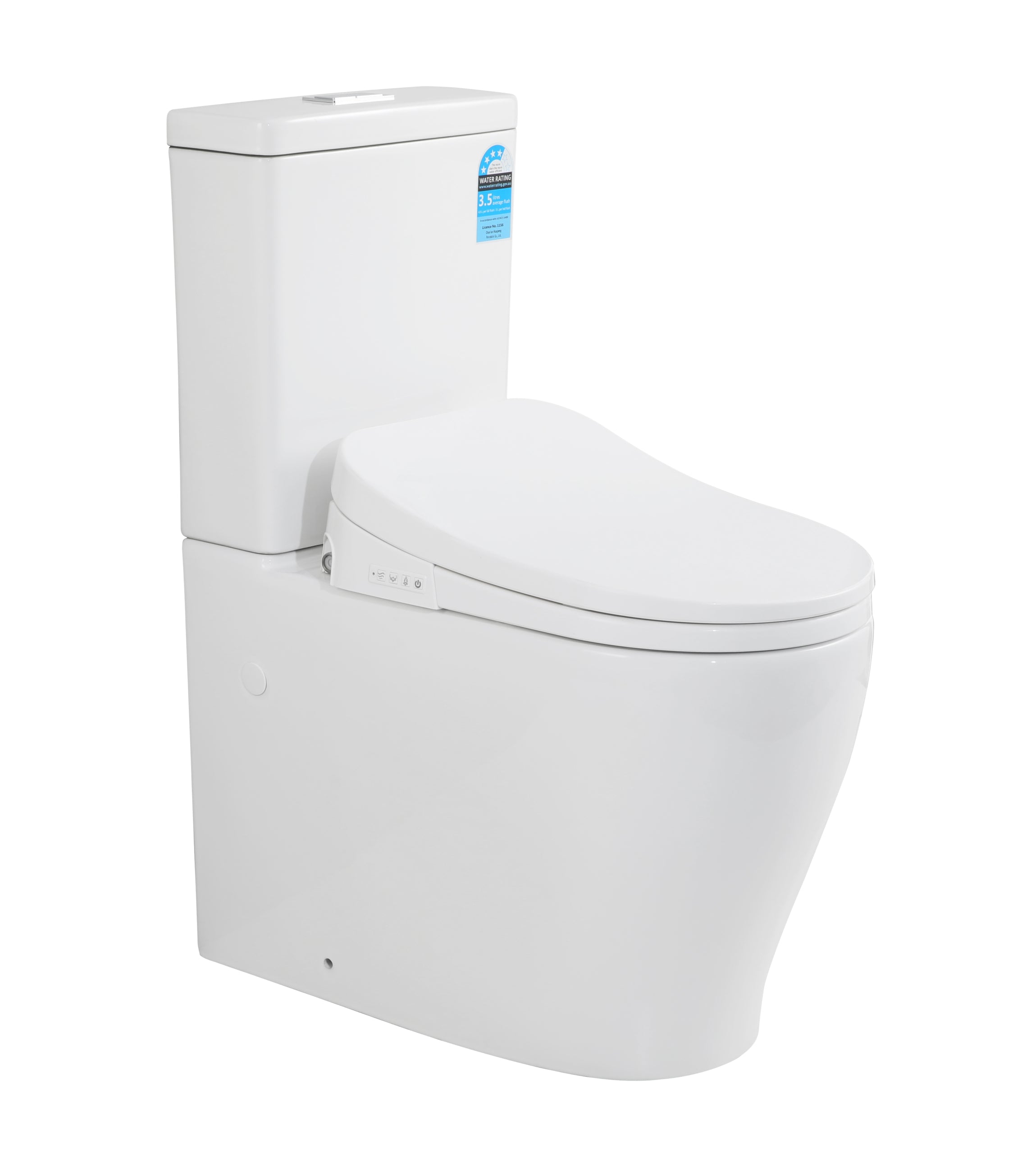 Zeus Back To Wall Rimless Tornado Toilet Suite With Smart Seat