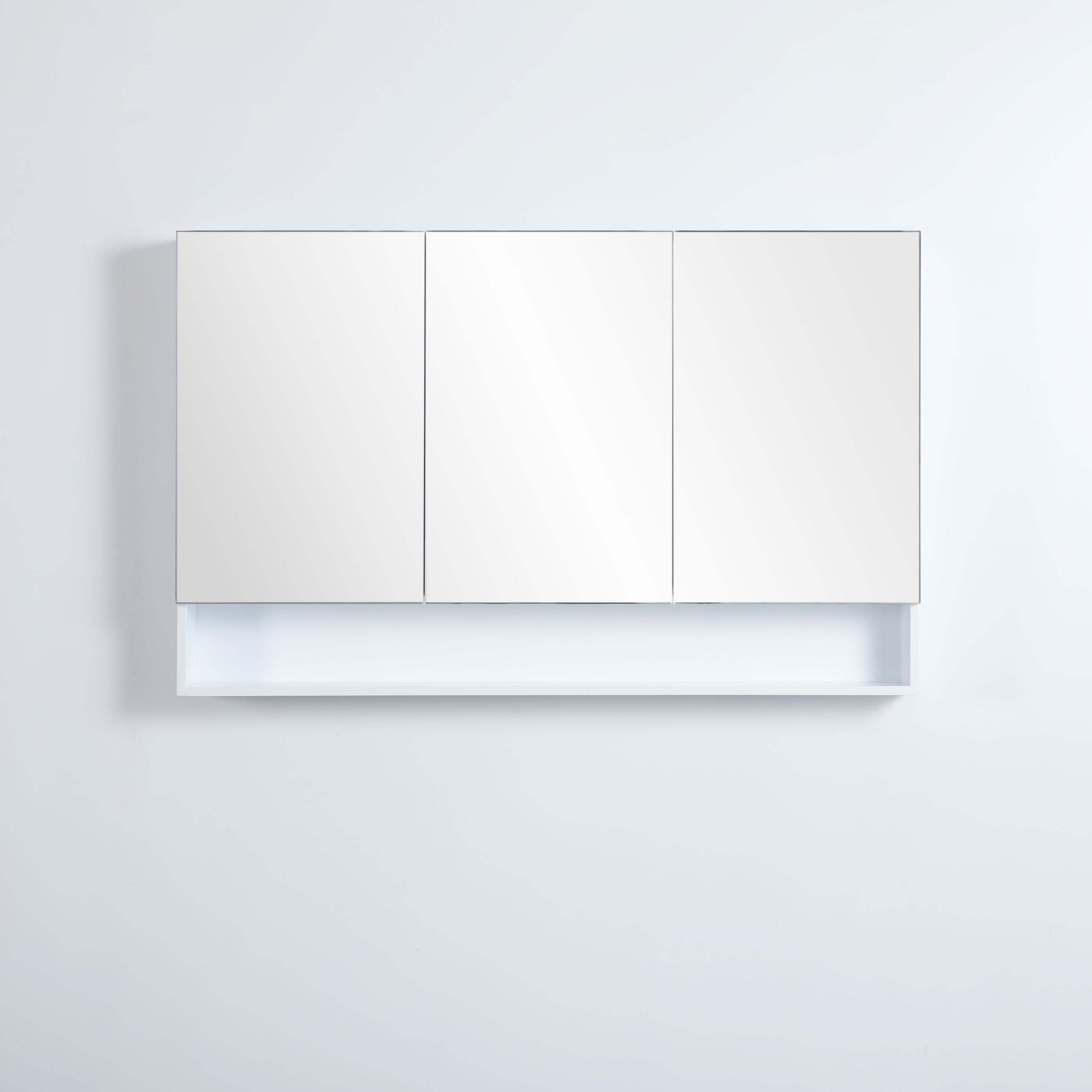 Riva PVC Shaving Cabinet With Open Shelf White