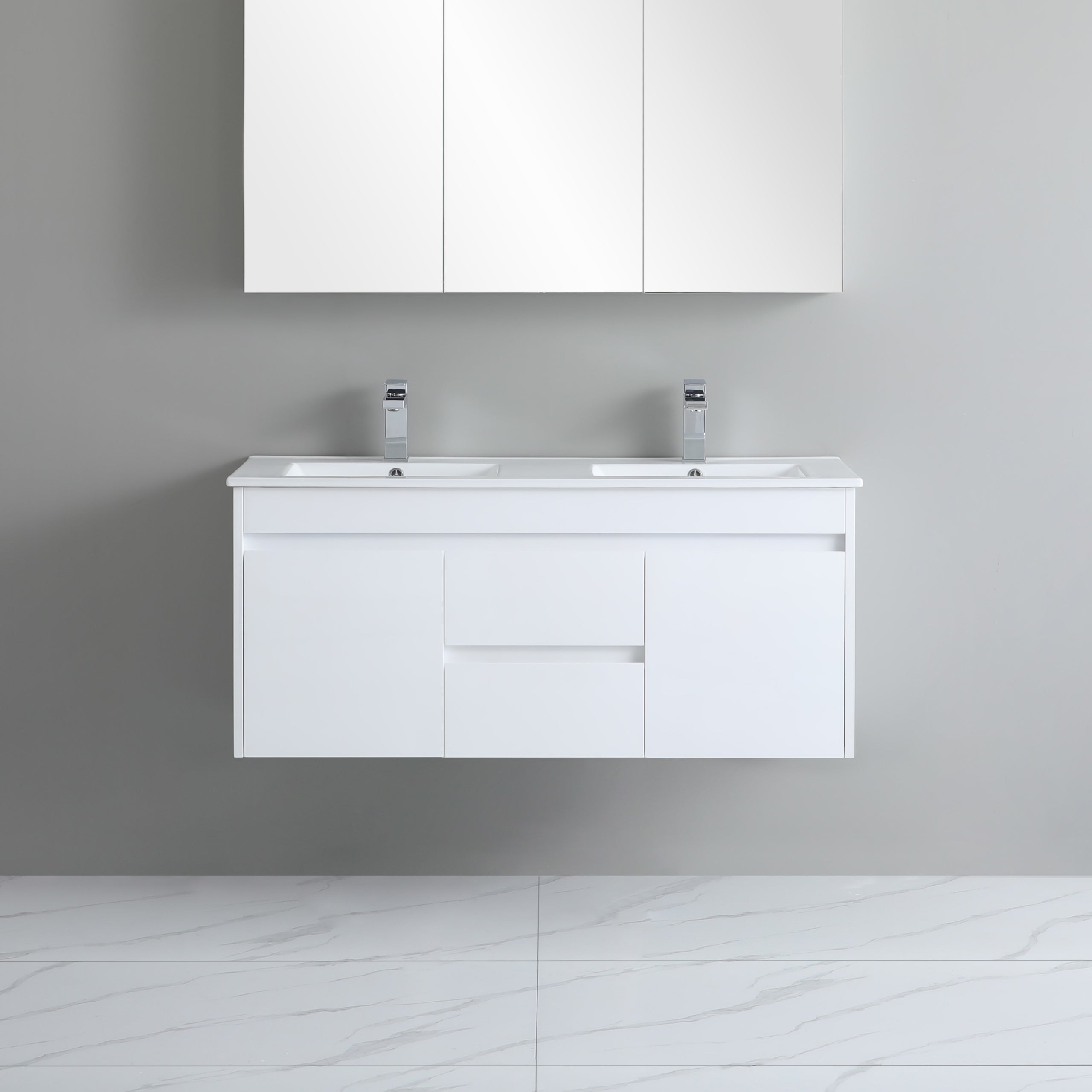 Polar PVC Waterpoof Wall Hung Bathroom Vanity White