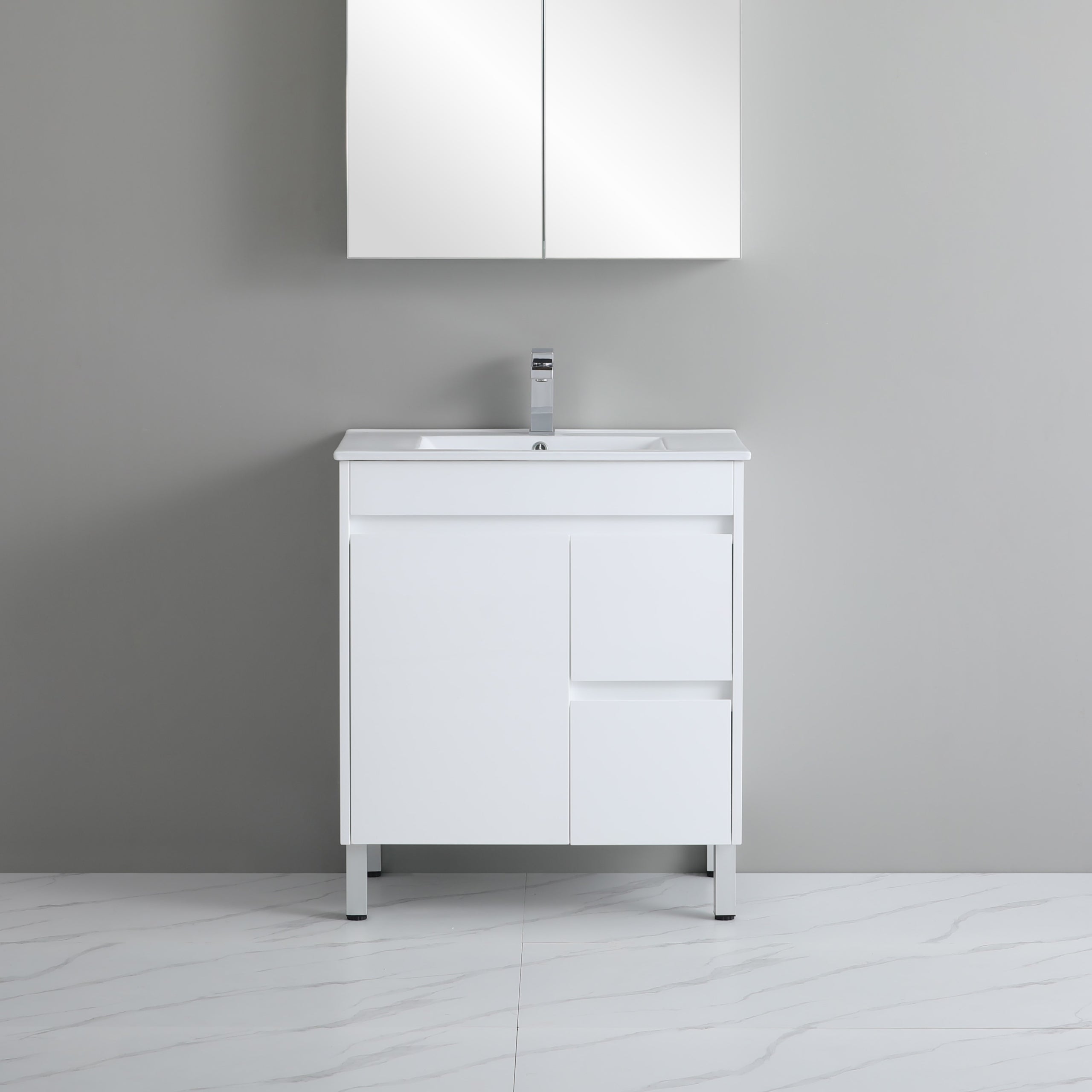 Polar Slimline PVC Waterpoof Free Standing Bathroom Vanity White