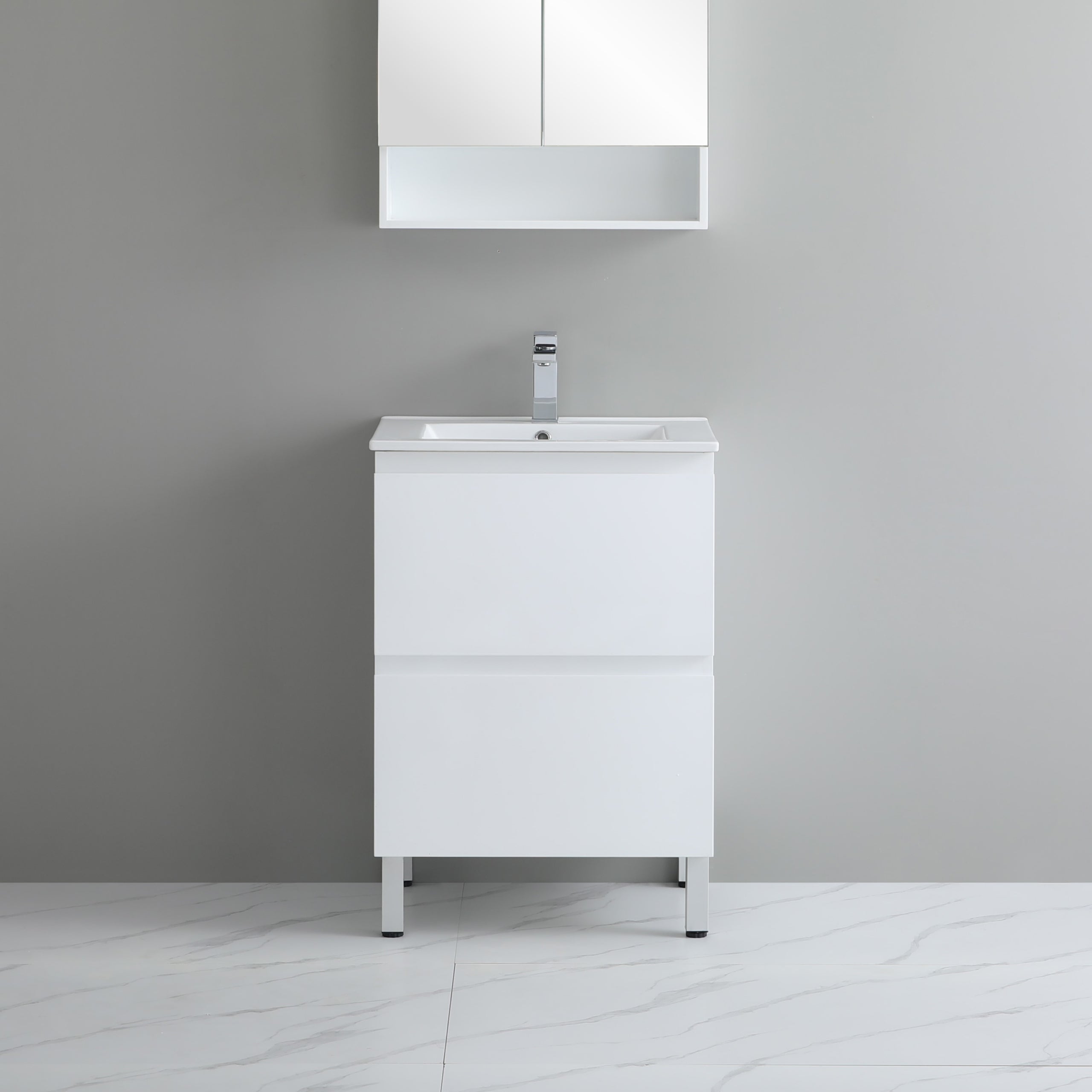 Riva PVC Freestanding Bathroom Vanity White