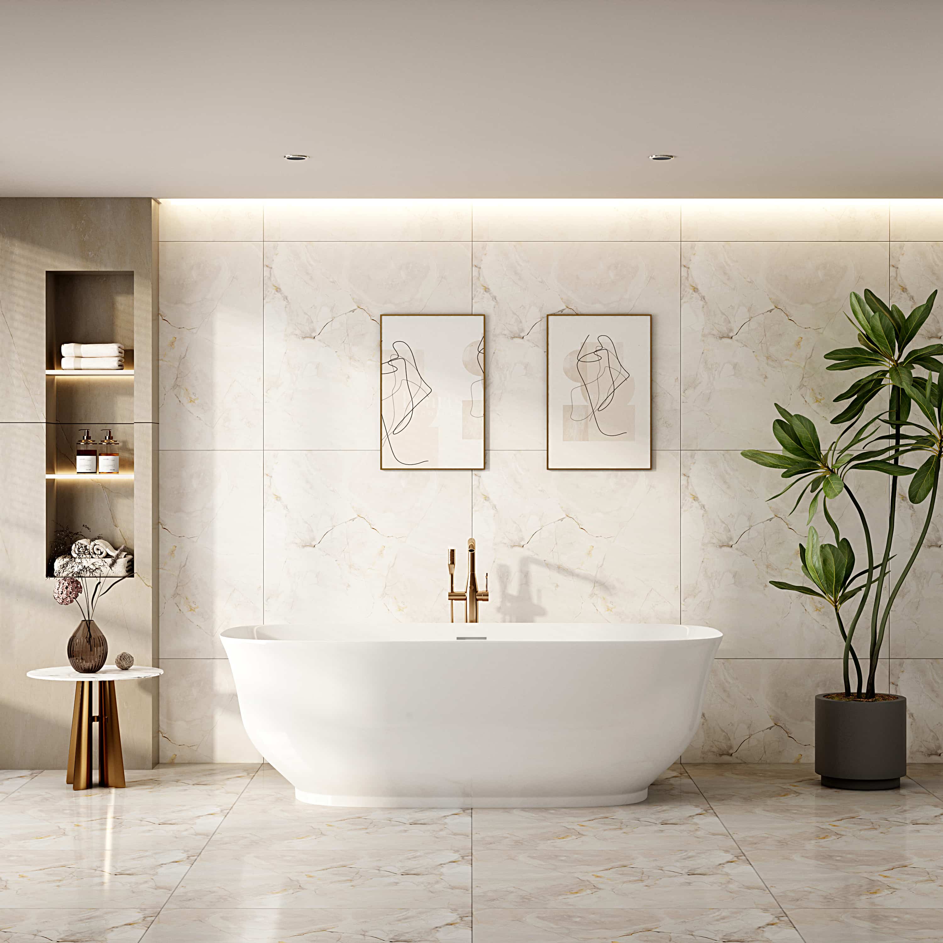 Libra 1700mm Freestanding Gloss White Bathtub