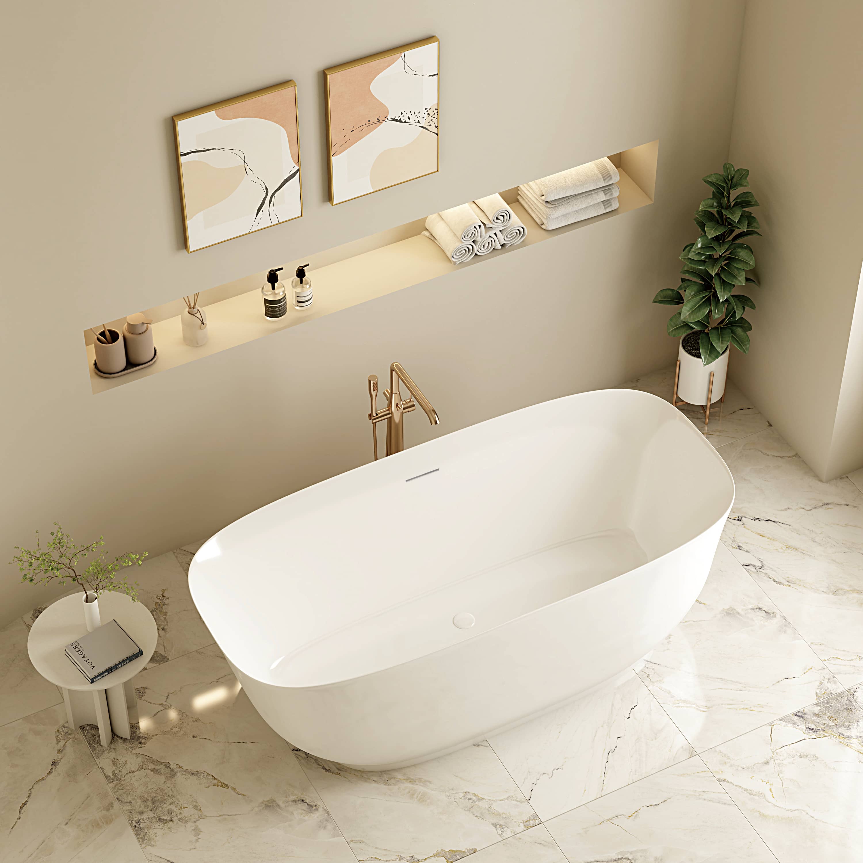 Libra 1700mm Freestanding Gloss White Bathtub