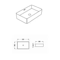 Crete Above counter Basin 555*360*140 Gloss white