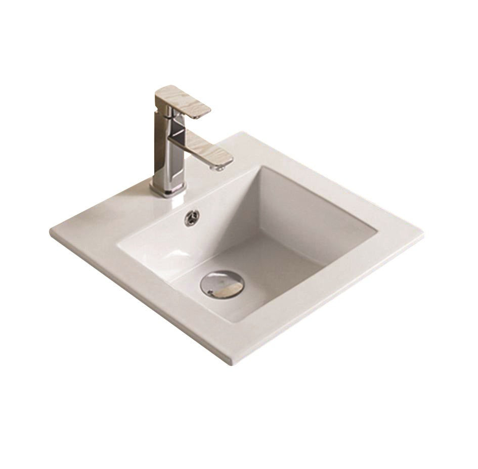 Crete Insert Basin Tap Hole 415*415*170 Gloss white