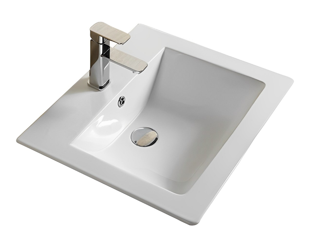 Crete Insert Basin Tap Hole 530*460*180 Gloss white