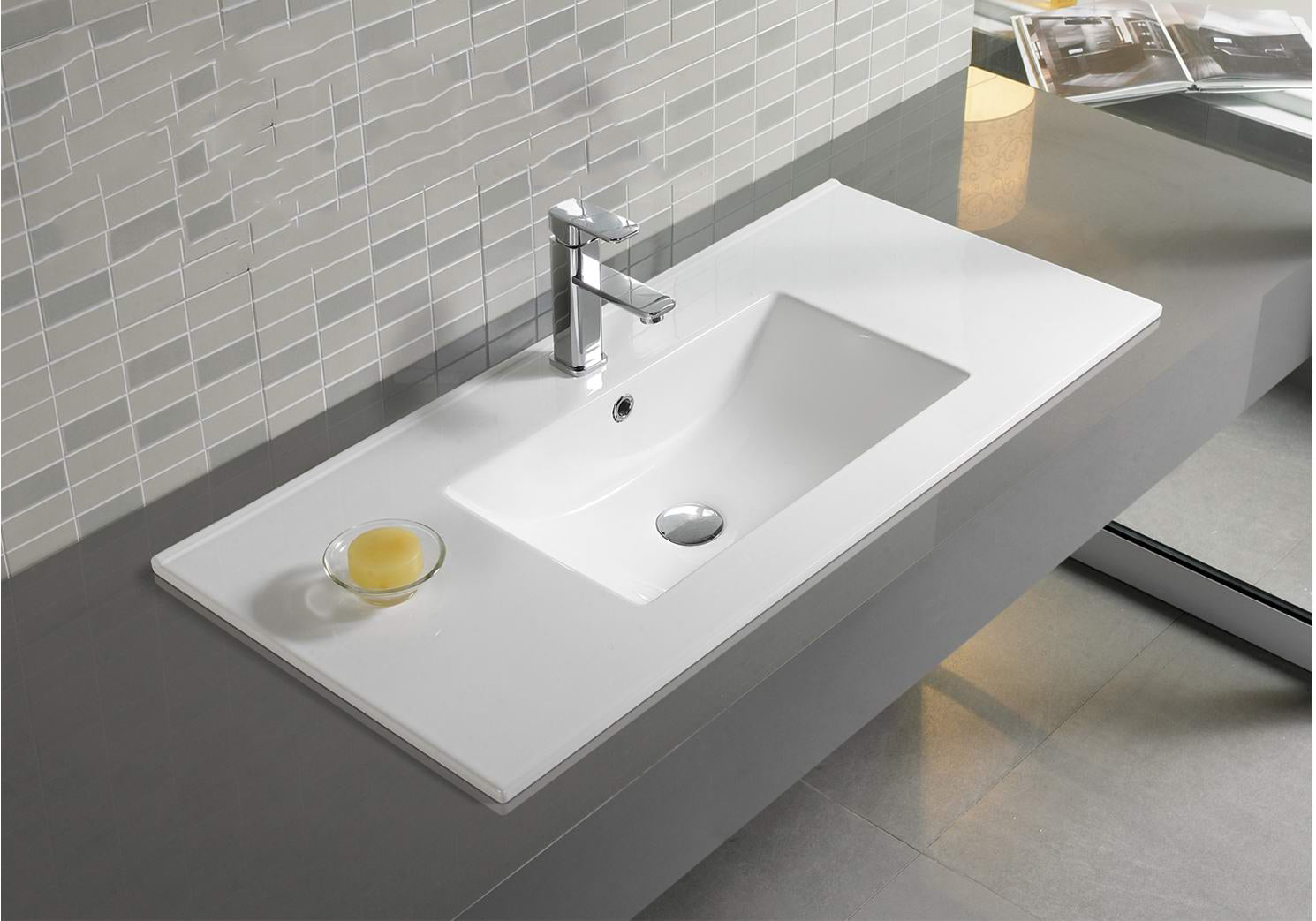 Standard Ceramic Counter Top Basin Gloss white