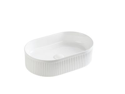 Ellips Fluted  Above Counter Basin 490*310*130 Matte white