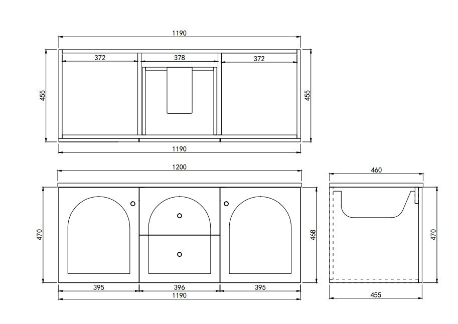 Chester Federation Wall Hung PVC Cabinet Matte Black