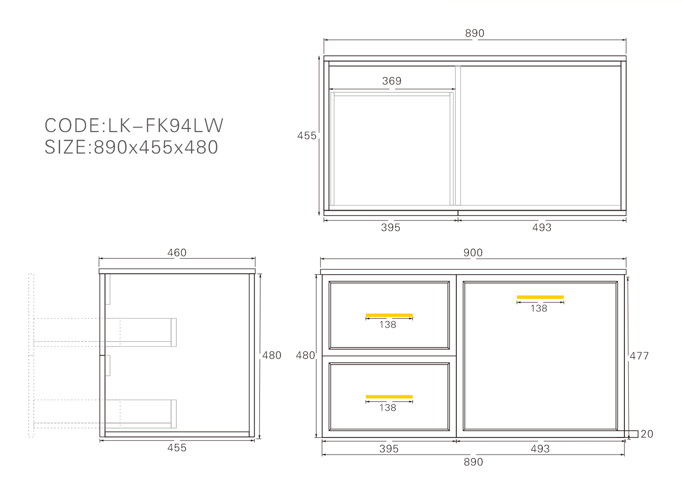 Kingsley Federation Wall Hung PVC Cabinet Matte White