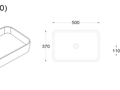 Kliff Above Counter Basin 505*370*110 Matt marble White