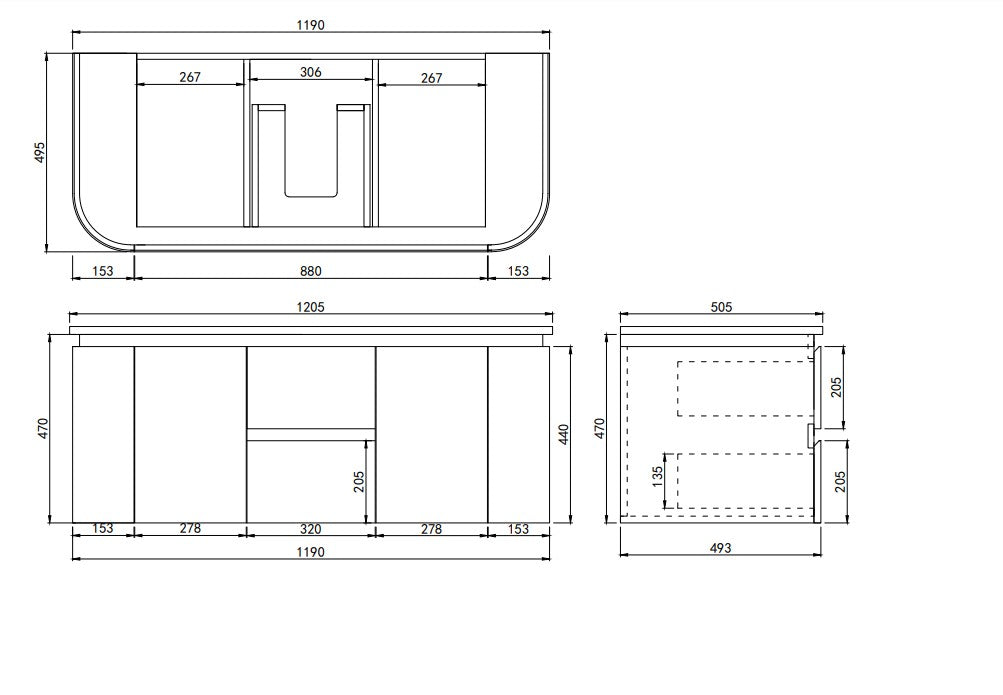 Devito Modern Curve Wall Hung Vanity PVC Cabinet Matte White