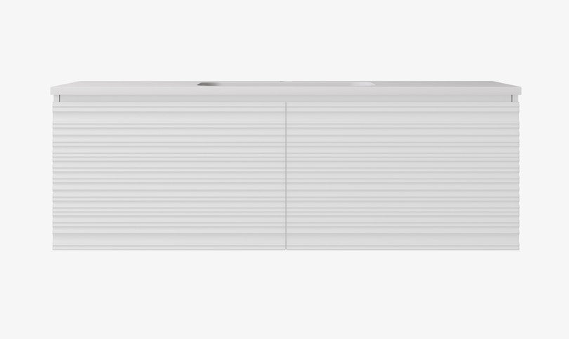 Sedona Fluted Wall Hung PVC Cabinet Matte White