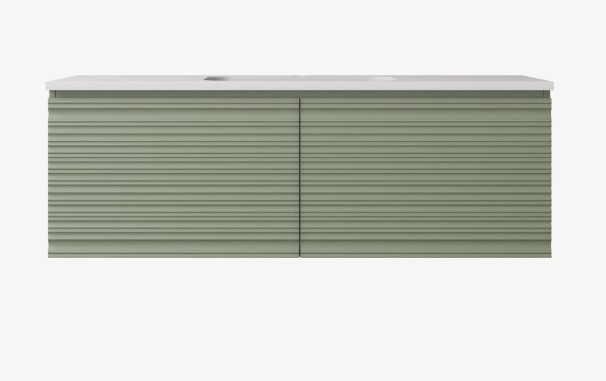 Sedona Fluted Wall Hung PVC Cabinet Matte Olive Green