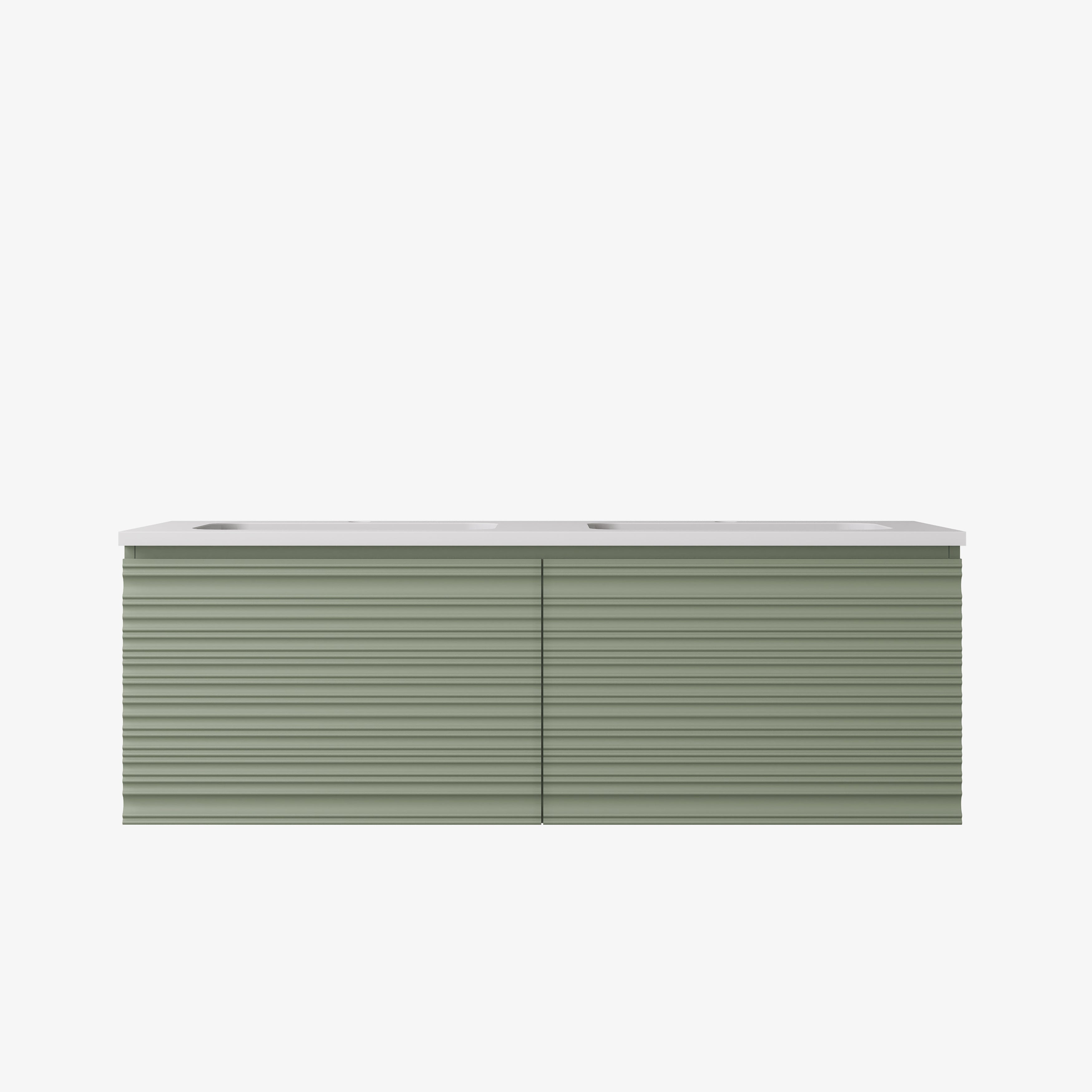 Sedona Fluted Wall Hung PVC Cabinet Matte Olive Green