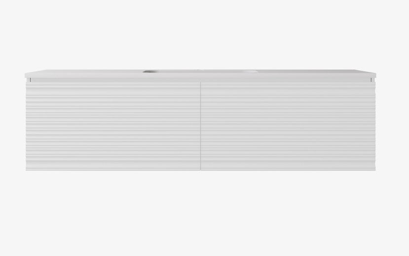 Sedona Fluted Wall Hung PVC Cabinet Matte White
