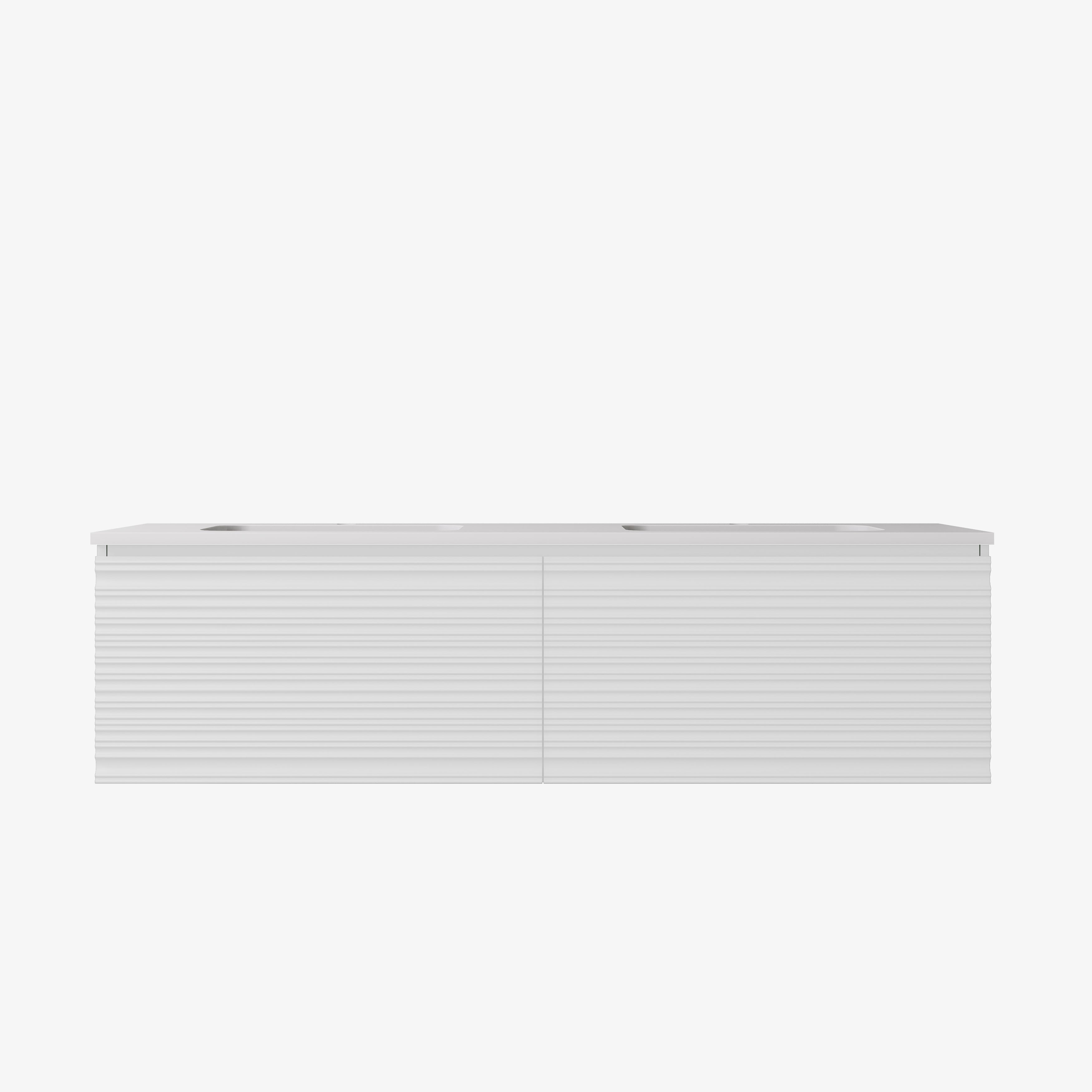 Sedona Fluted Wall Hung PVC Cabinet Matte White