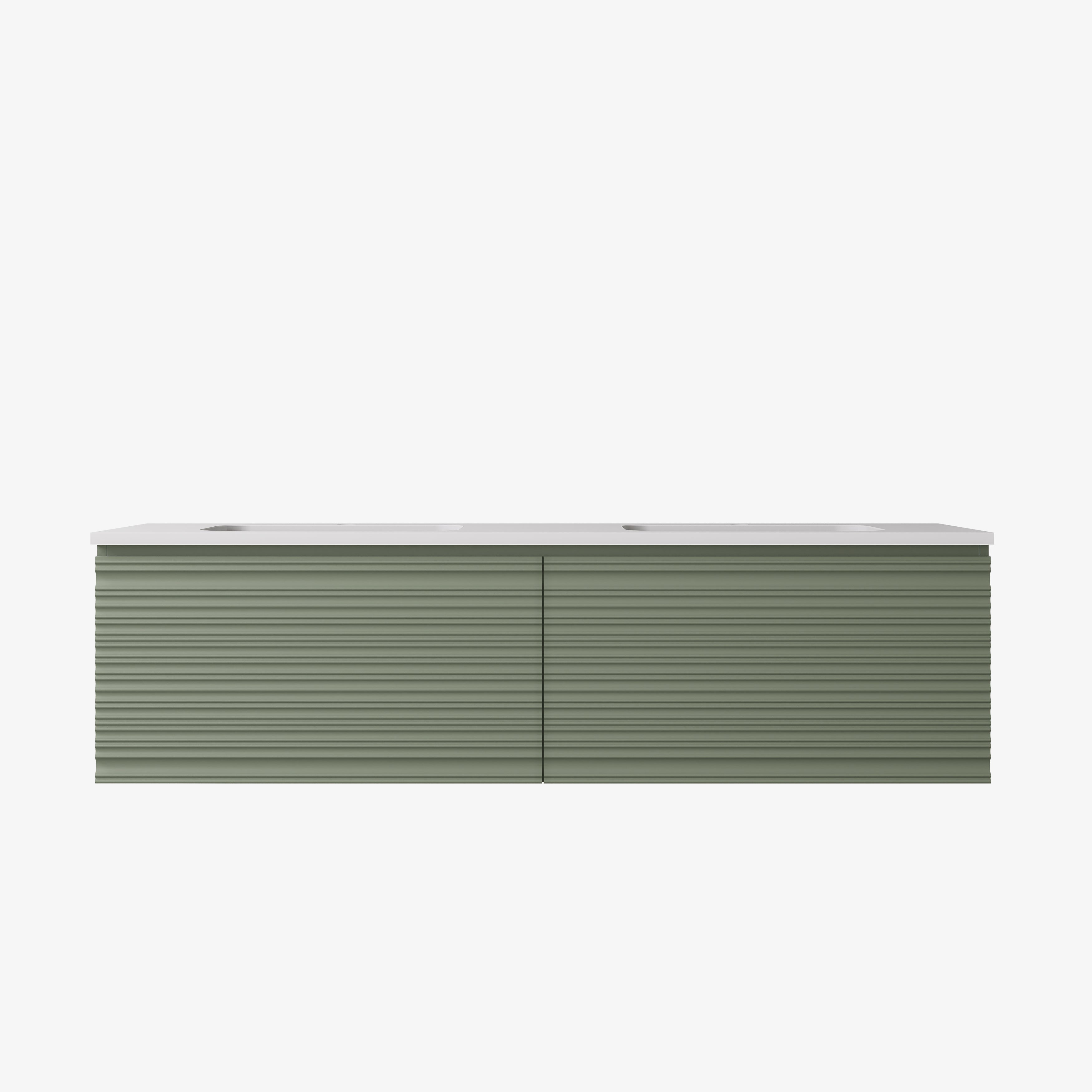 Sedona Fluted Wall Hung PVC Cabinet Matte Olive Green