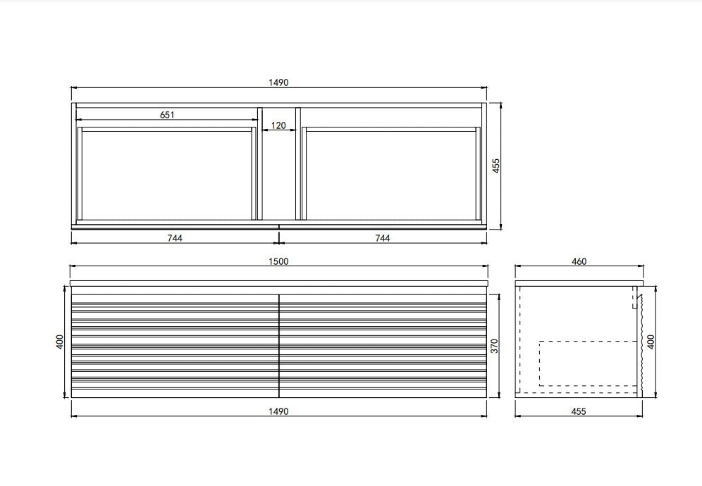 Sedona Fluted Wall Hung PVC Cabinet Matte White