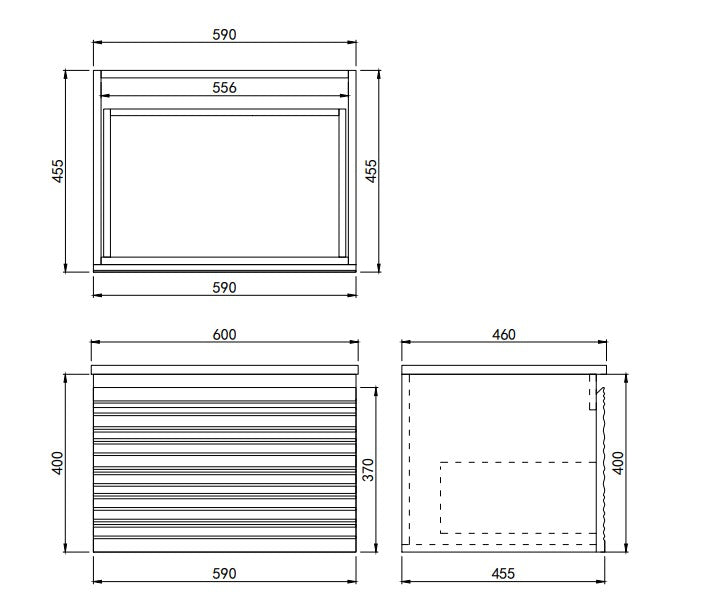 Sedona Fluted Wall Hung PVC Cabinet Matte White