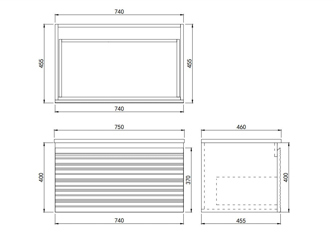 Sedona Fluted Wall Hung PVC Cabinet Matte White