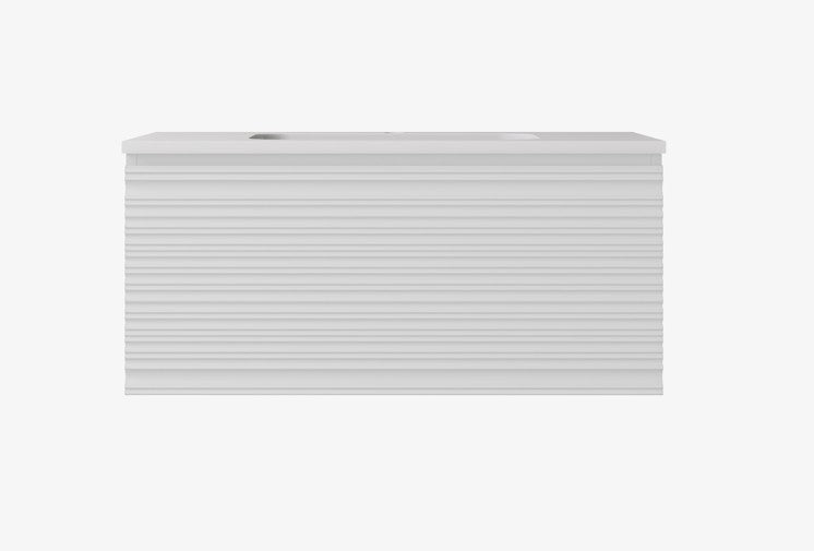 Sedona Fluted Wall Hung PVC Cabinet Matte White