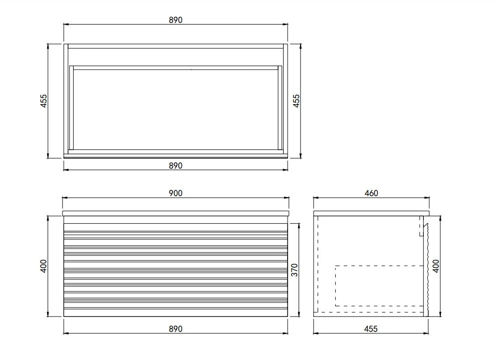 Sedona Fluted Wall Hung PVC Cabinet Matte White