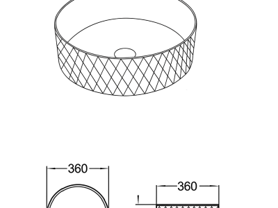Ollia Diamond Above Counter Basin 360*360*120 Gloss white