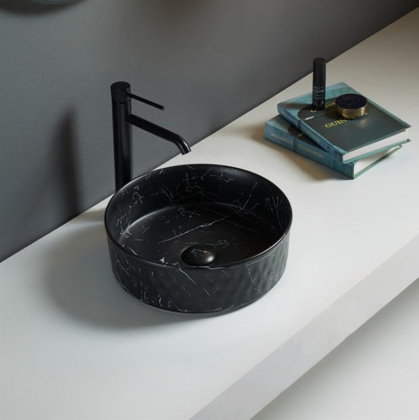Ollia Above Counter Basin 360*360*120 Matte Carrara Black