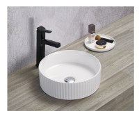 Olley Fluted Art Basin 360*360*115 Gloss  White