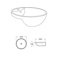 Orbi Semi Ress Basin 430*430*160mm Gloss white