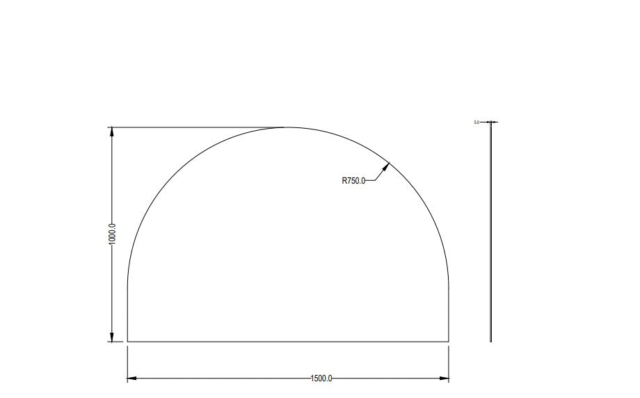 Archo Half Moon Pencil Edge  Mirror