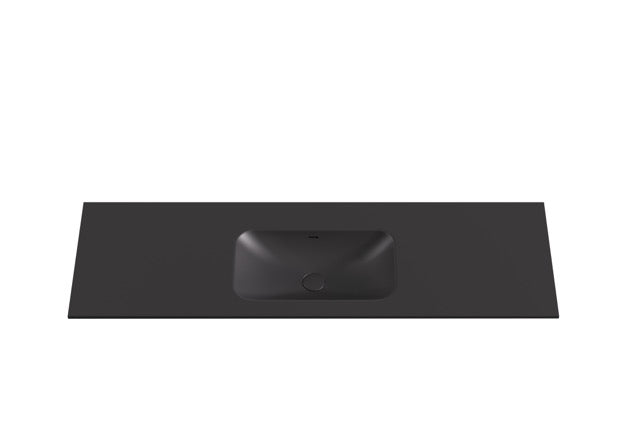 Solid Surface Stone with integrated Basin Matte Black