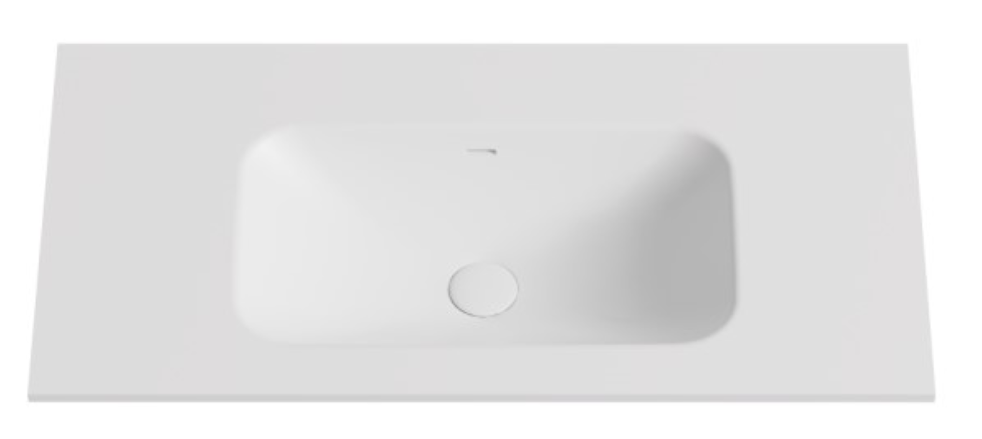 Solid Surface Stone with integrated Basin Matte White