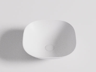 Perry solid surface stone Above Counter Basin 400*400*140mm Matt White