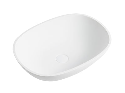 Perry solid surface stone Above Counter Basin 550*400*150mm Matt White