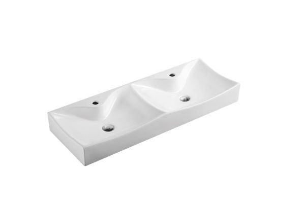 Lusso 111 Ceramic Double Bowl Basin - Living and Bathroom