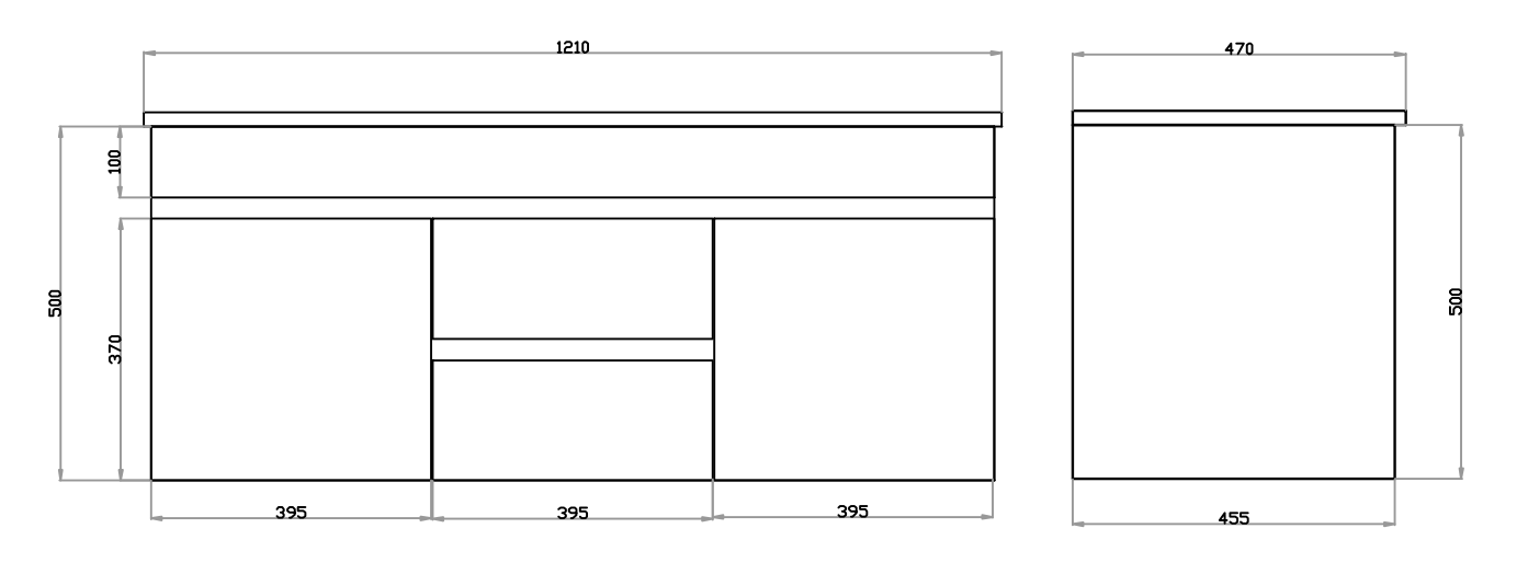 Polar PVC Waterpoof Wall Hung Bathroom Vanity White