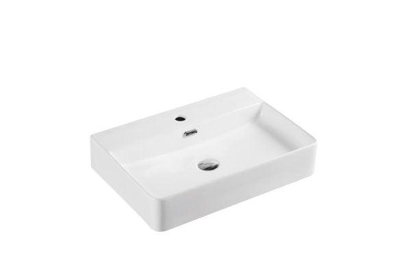 Marsay Matt White Wall Hung Rectangular Basin - Living and Bathroom