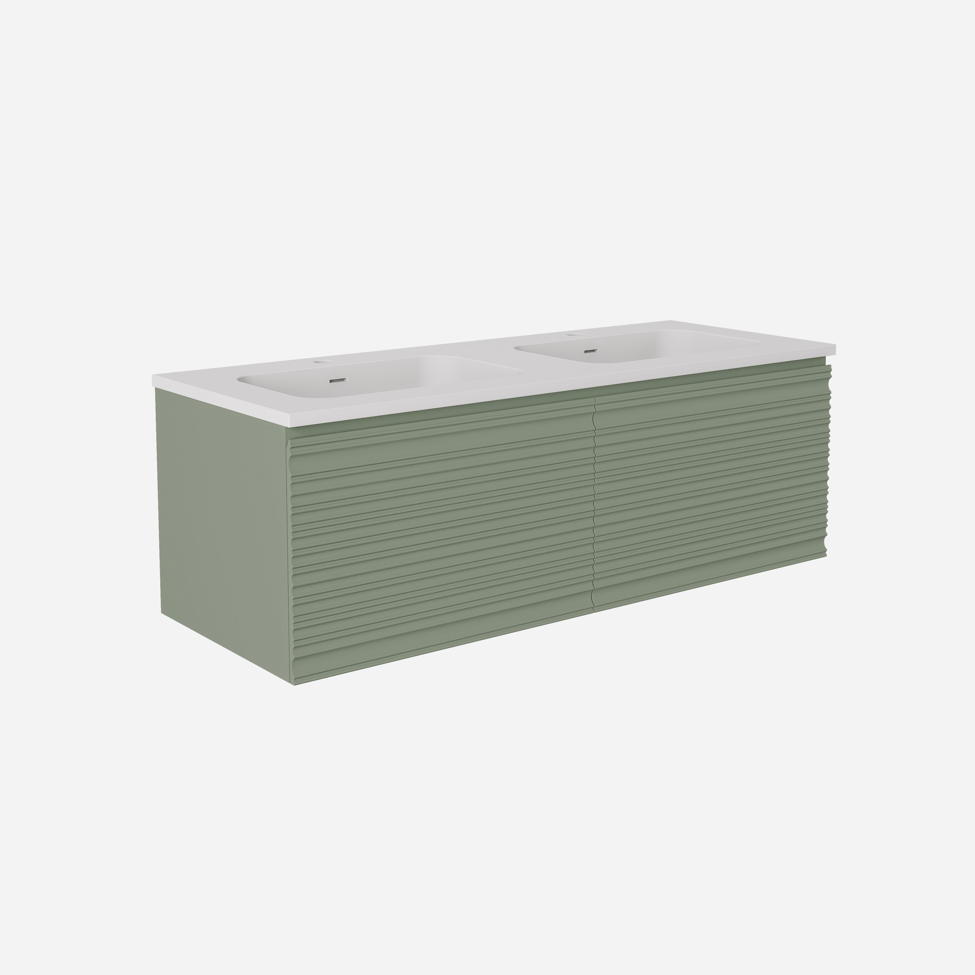 Sedona Fluted Wall Hung PVC Cabinet Matte Olive Green