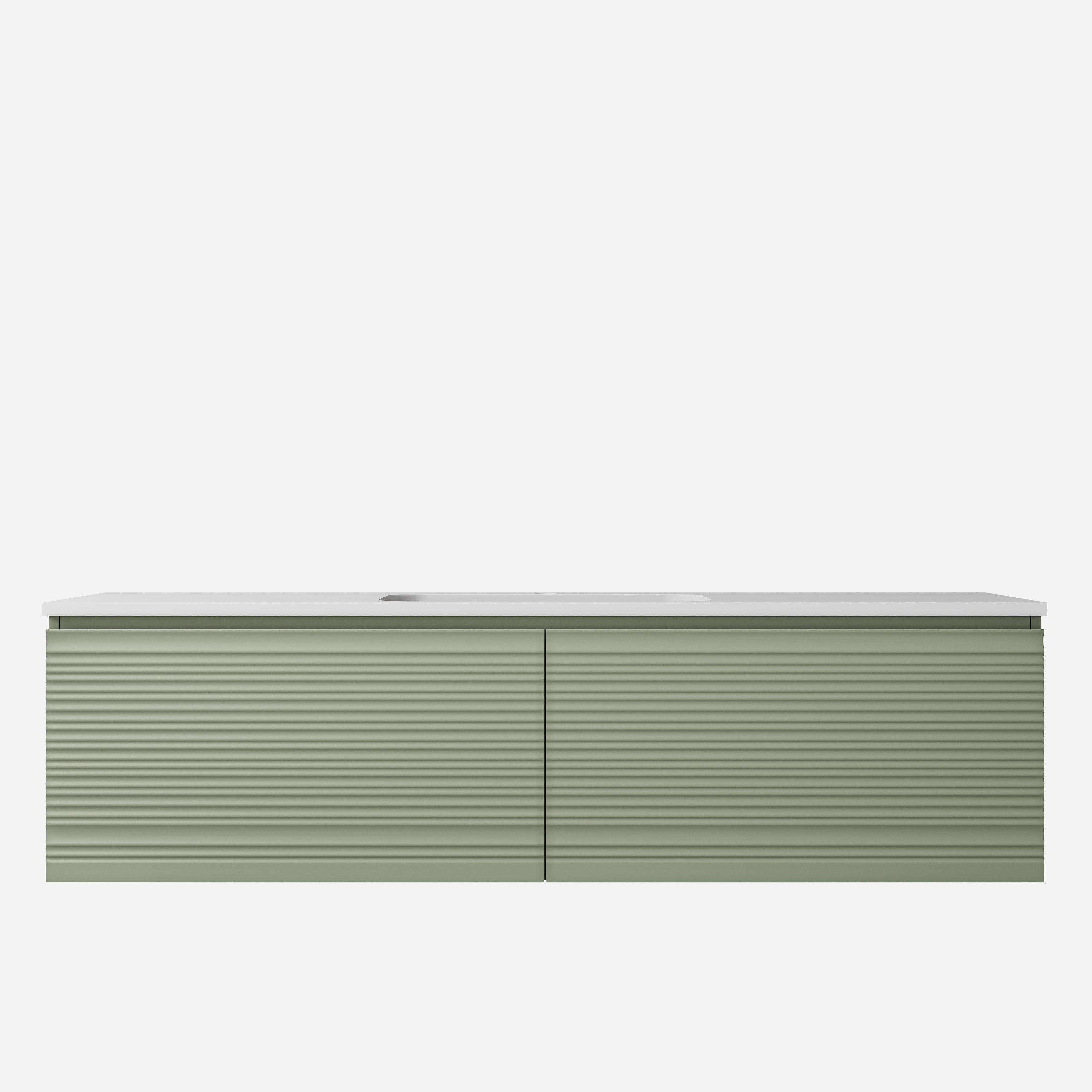 Sedona Fluted Wall Hung PVC Cabinet Matte Olive Green