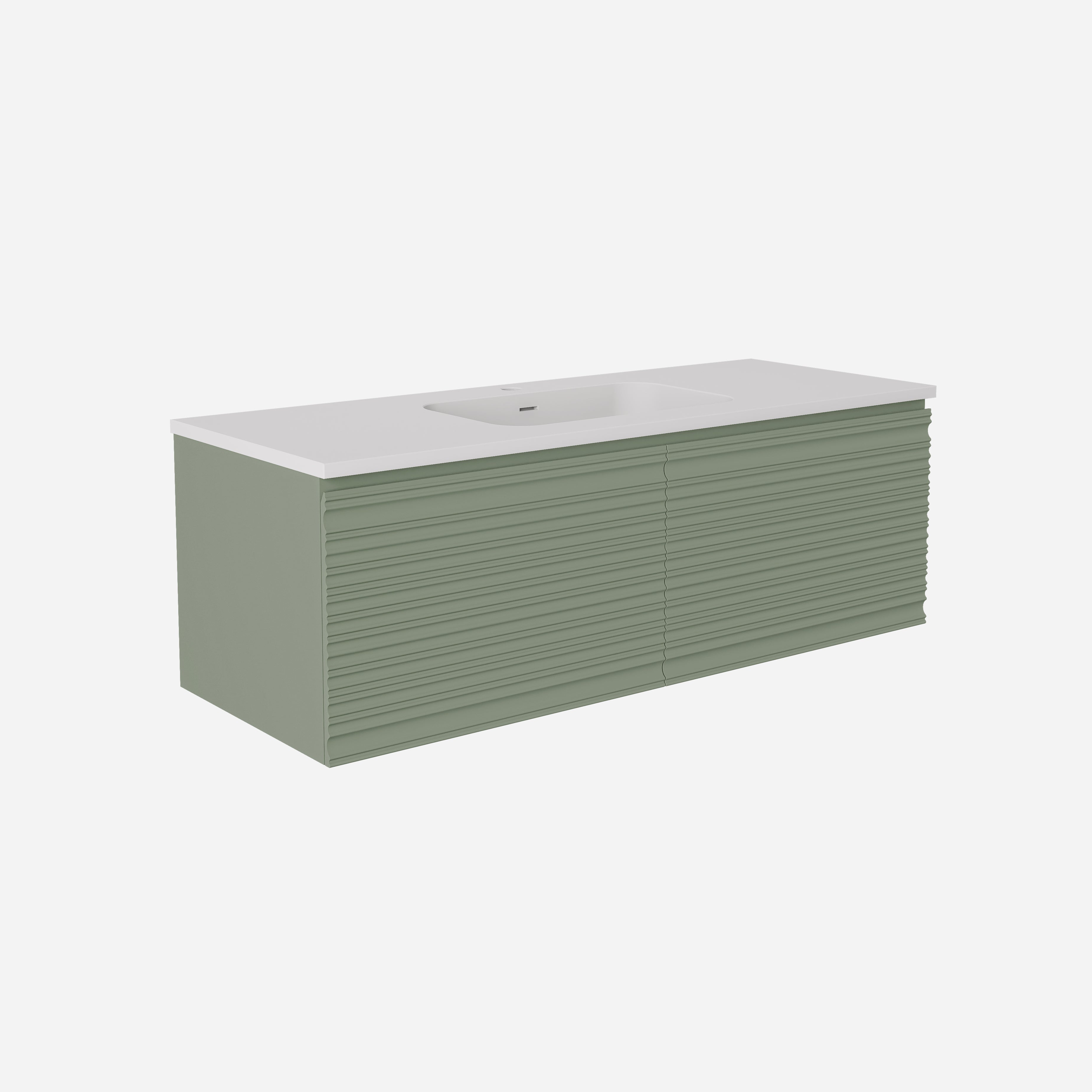 Sedona Fluted Wall Hung PVC Cabinet Matte Olive Green