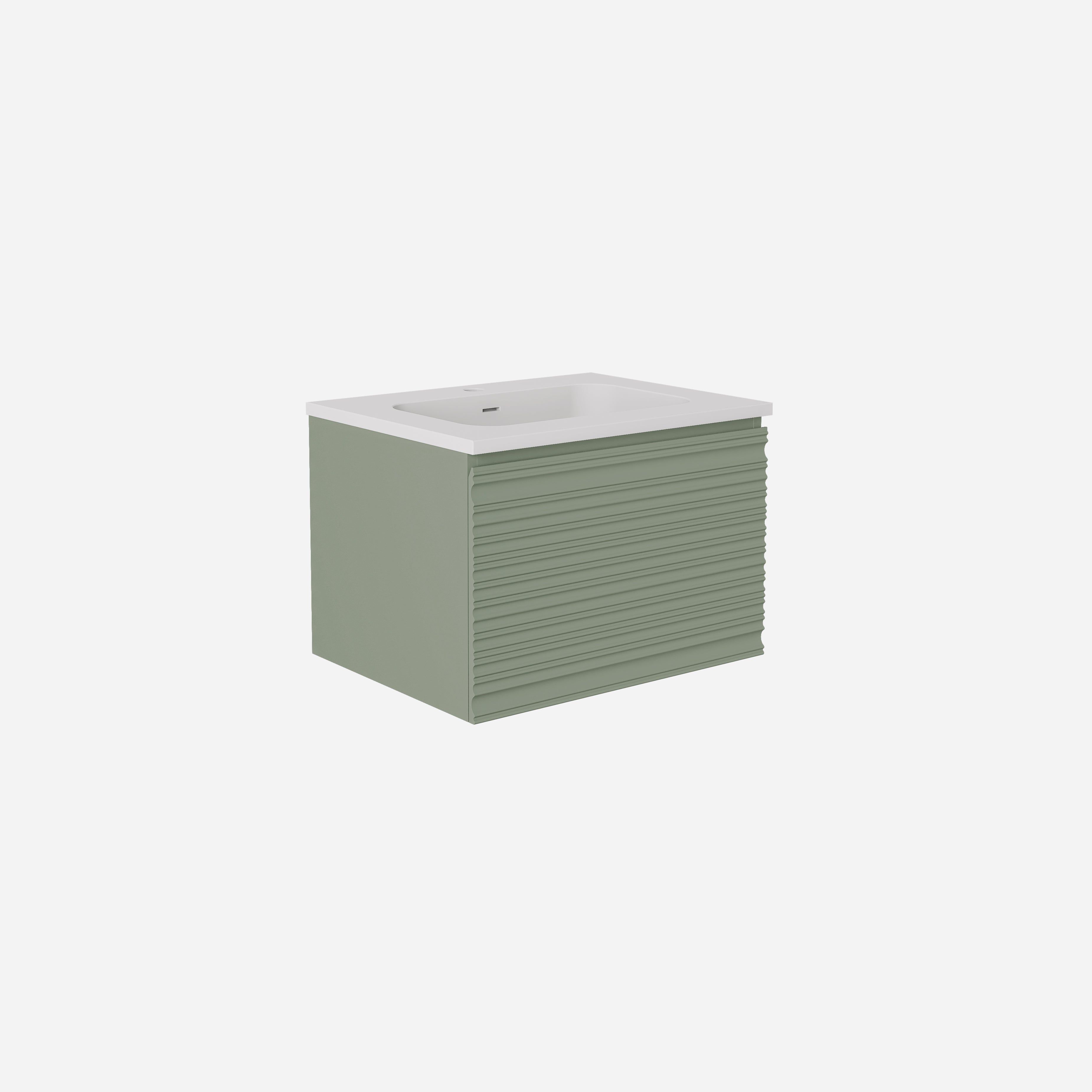 Sedona Fluted Wall Hung PVC Cabinet Matte Olive Green