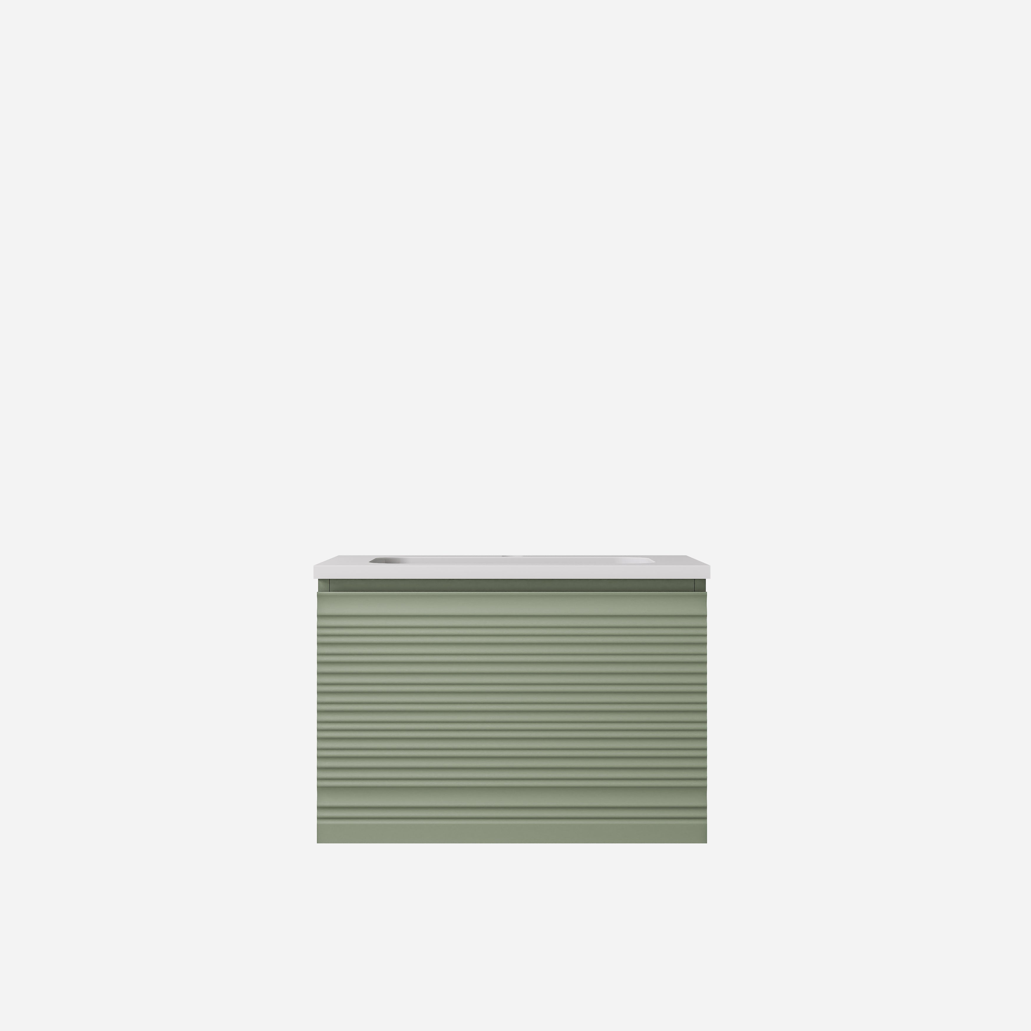 Sedona Fluted Wall Hung PVC Cabinet Matte Olive Green